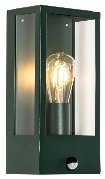 Zewnetrzna Lampa ścienna zewnętrzna ciemnozielona z czujnikiem ruchu IP44 - RotterdamPrzemysłowy Oswietlenie zewnetrzne