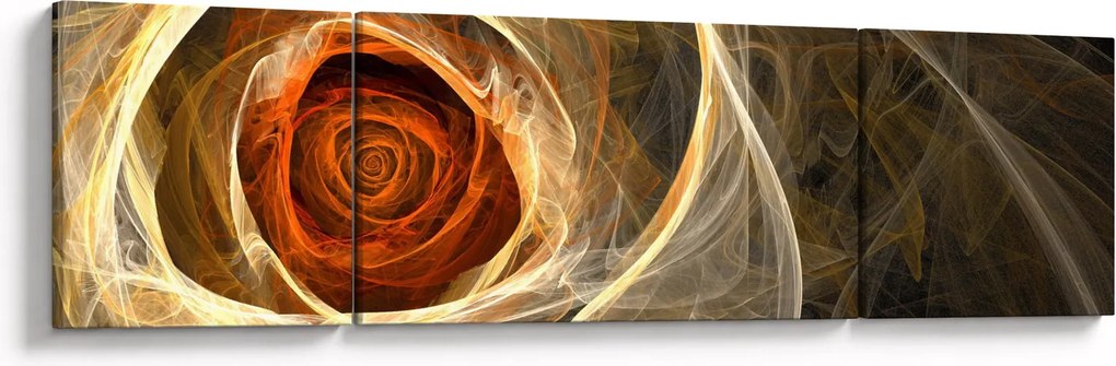 Obraz - Abstrakcyjne róże w ognistych kolorach (170x50 cm)