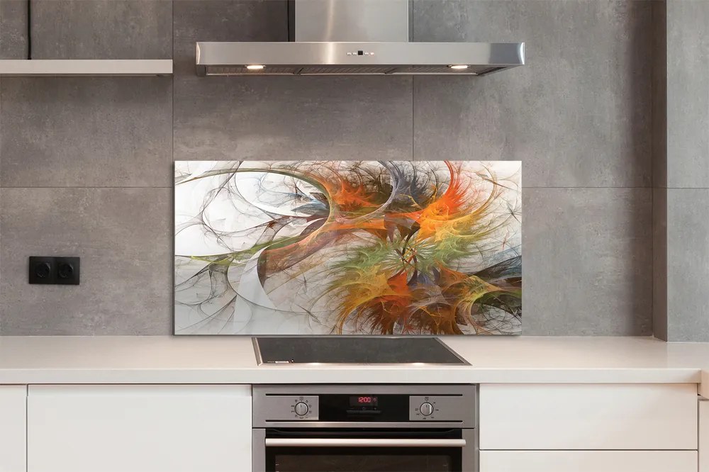 Panel szklany do Kuchni Geometryczna Gra Kolorów