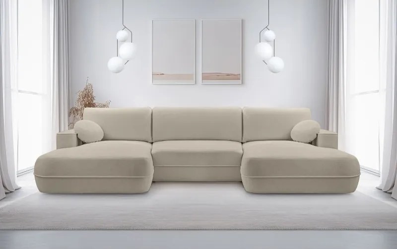 Narożnik FUEGO XL wolnostojący układ U z funkcją spania w tkaninie Bubble 03 DomoHome