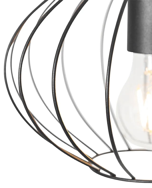 Industrialna lampa wisząca czarna 3-światłowa - MargaritaDesignerski Oswietlenie wewnetrzne