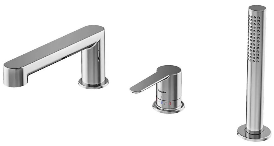 Ravak X070142 - Bateria wannowa 3-otworowa PURI chrom błyszczący