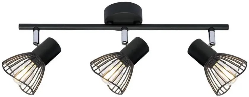 Czarna lampa sufitowa z trzema ażurowymi kloszami - V171 A6-T94