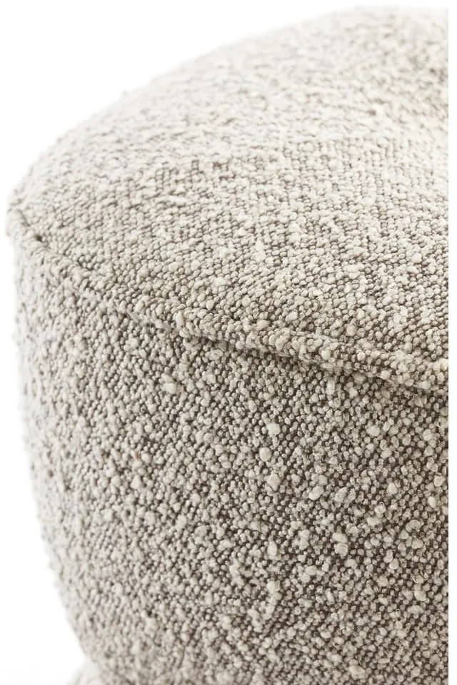 Beżowy puf z materiału bouclé Leyla – Light &amp; Living