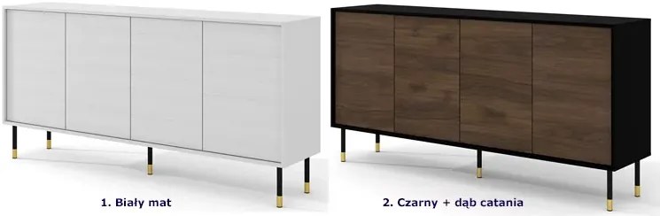 Frezowana komoda czarny + dąb catania R9-A51
