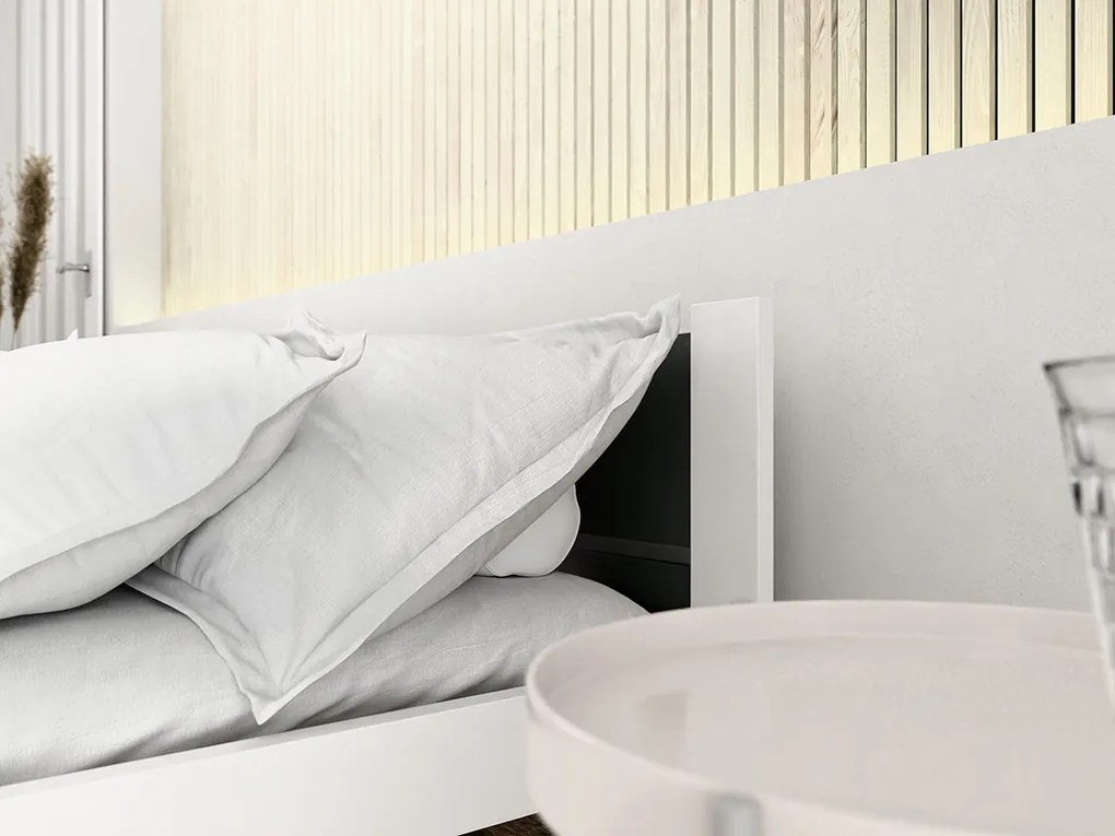 Łóżko IKAROS DOUBLE 180 x 200 cm, antracyt/biały Stelaż: Ze stelażem listwowym rolowanym, Materac: Materac Coco Maxi 20 cm