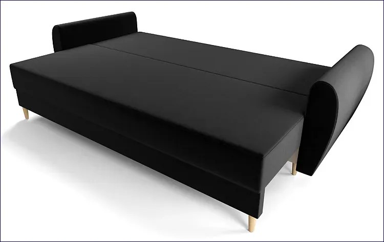 Czarna sofa rozkładana - Sinsiew 3X