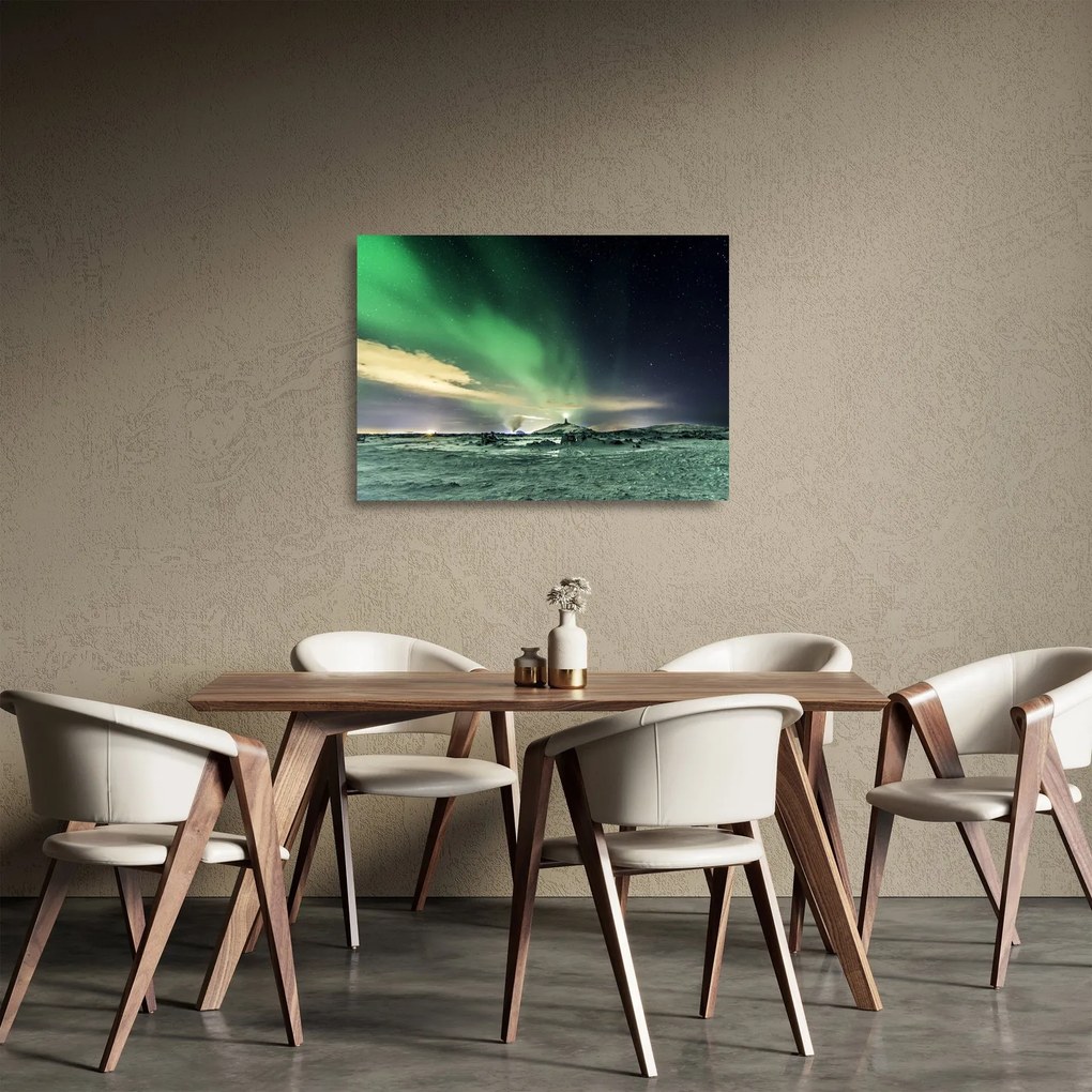 Obraz na szkle zorzy polarnej (70x50 cm)