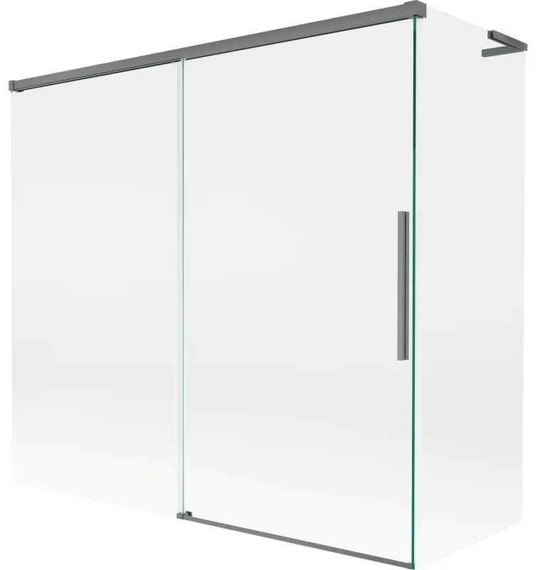 Mexen Rox L parawan nawannowy 2-skrzydłowy rozsuwany 170 + 70 x 150 cm, transparent, gun metal - 8C9L-170-070-95-00