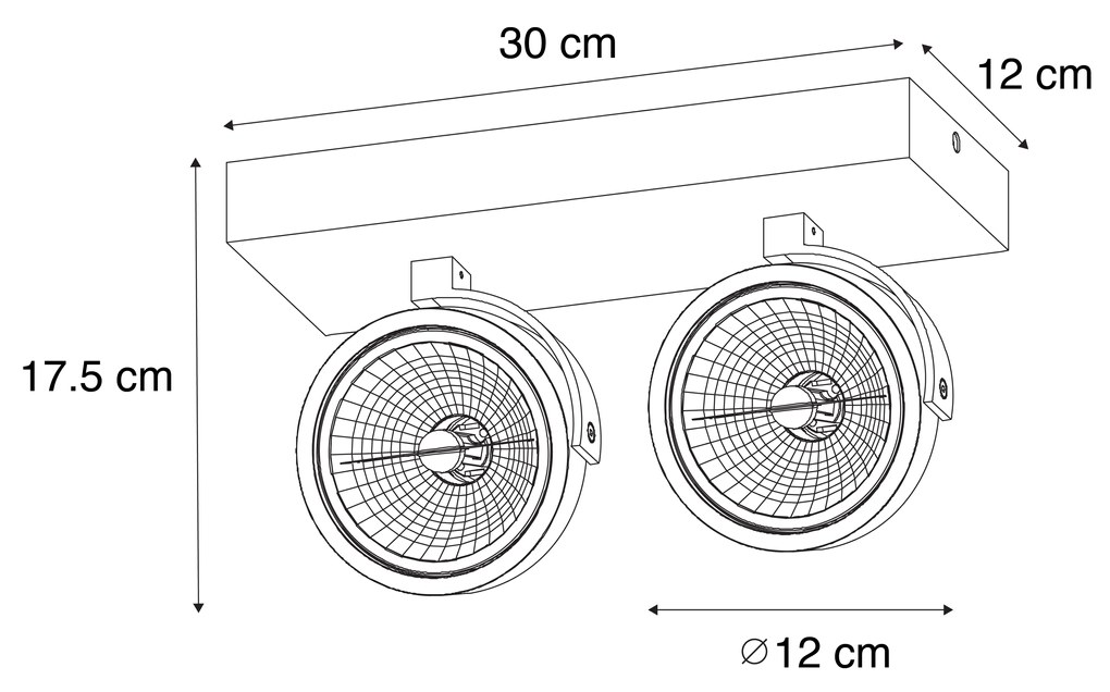 Designerski reflektor szynowy ciemny brąz 2-światła obrotowy i pochylany - Go