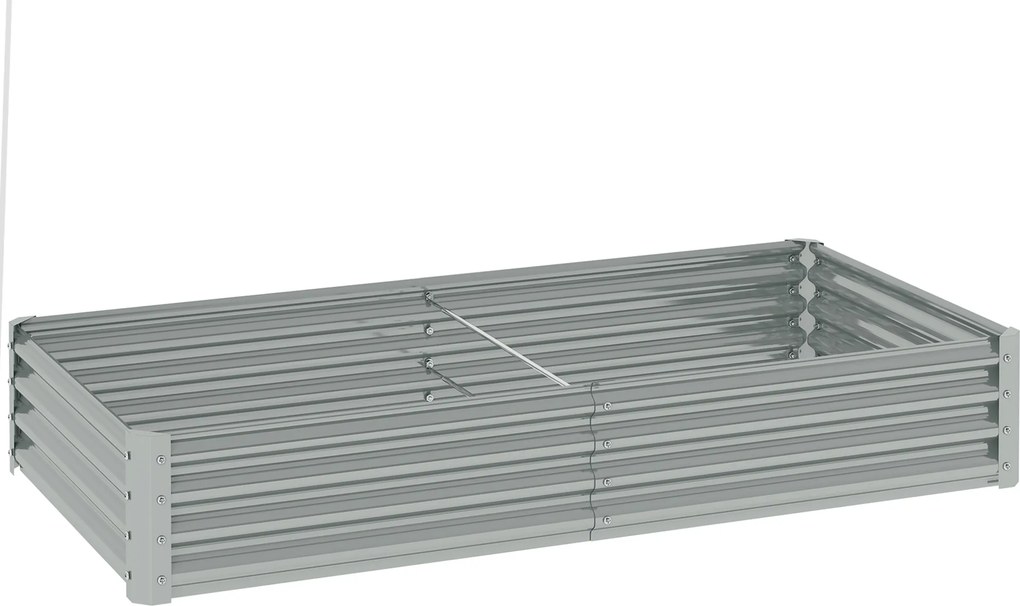 Outsunny Wysokie grządka ze stali, odporna na warunki pogodowe z krawędzią antypoślizgową