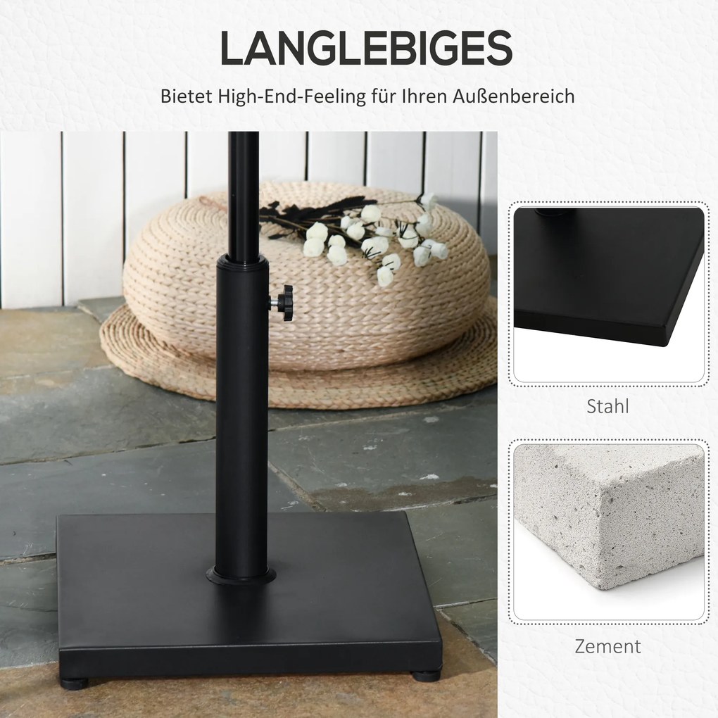 Outsunny stojak podstawa do parasola ogrodowego 11kg czarny uniwersalny i stabilny | Aosom PL