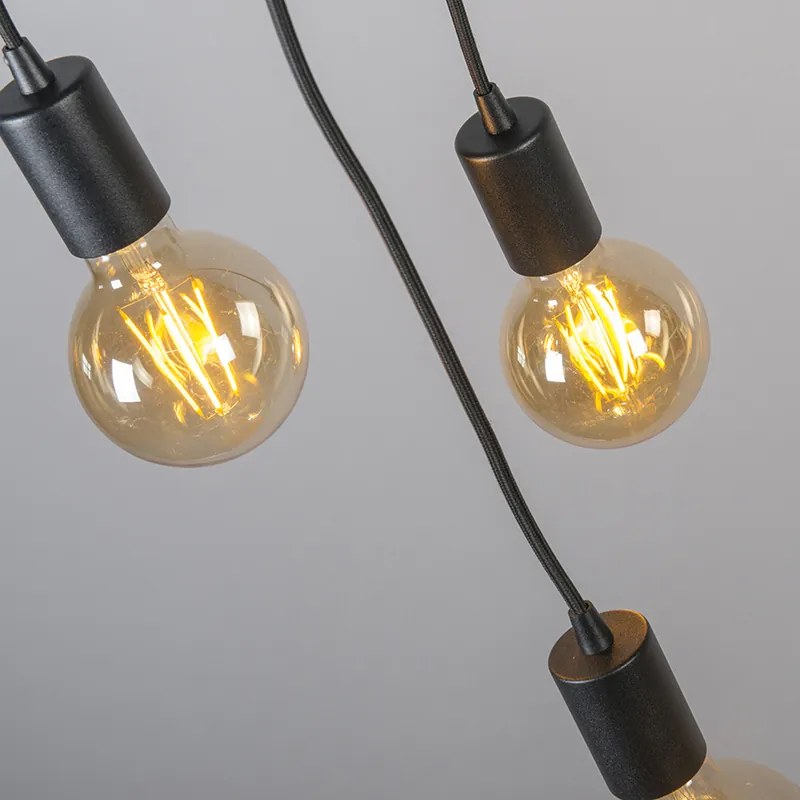 Inteligentna lampa wisząca w stylu industrialnym czarna w komplecie z Wi-Fi G95 3-światła - FacilDesignerski Oswietlenie wewnetrzne