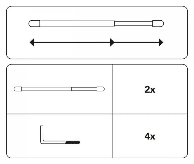 Metalowy regulowany drążek na zazdrostki 50 - 70 cm – SP TREND