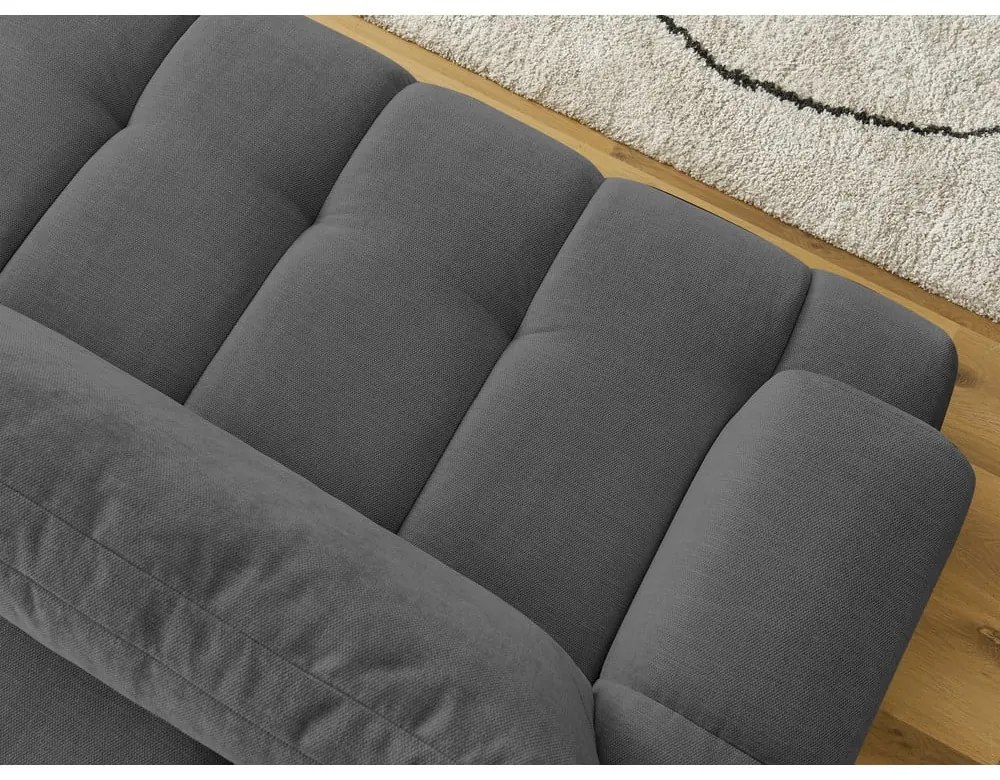 Ciemnoszara rozkładana/ze schowkiem sofa 251 cm Fuji – Bobochic Paris
