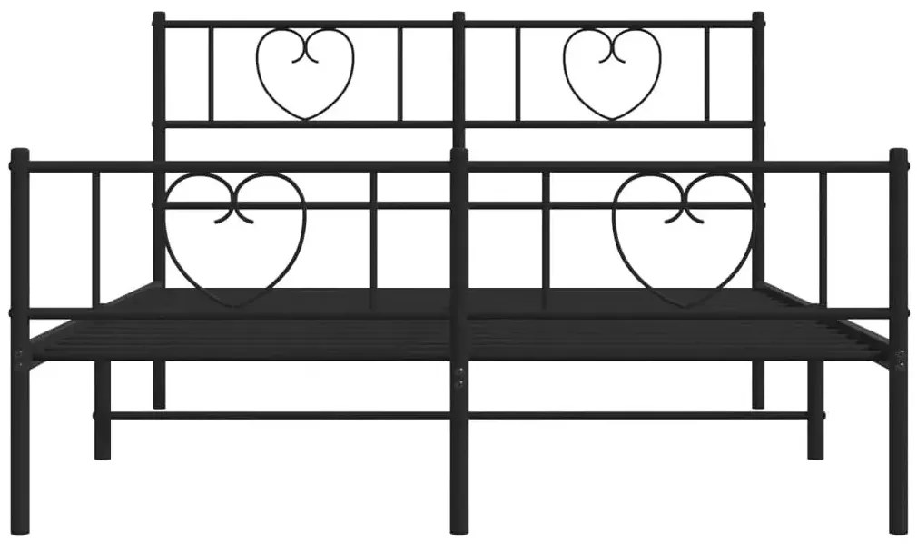 Czarne metalowe łóżko małżeńskie 160x200cm Zemo