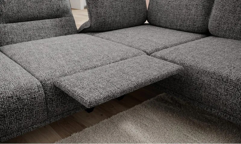 Narożnik STORM XL układ U Lewostronny z funkcją regulacji oparcia i wysuwu podnóżka WERSAL