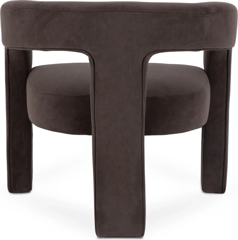 Brązowy nowoczesny fotel wypoczynkowy welurowy M5-C01