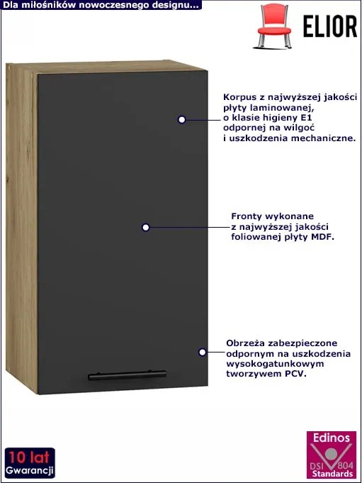 Kuchenna szafka górna dąb craft + antracyt - Vokres 21X