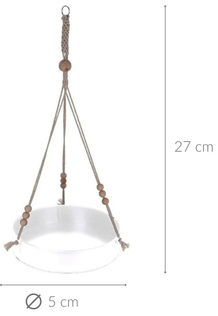 Baza dekoracyjna do małych roślin, Ø 5 x 27 cm, wisząca
