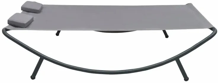 Dwuosobowy nowoczesny leżak ogrodowy szary T6-G15