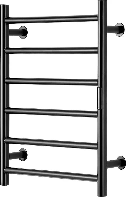 EMKE 6-ramienny wieszak na ręczniki ścienny, podgrzewany wieszak na ręczniki do łazienki, czarny