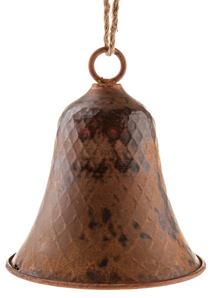 Metalowy dzwonek wiszący 17 cm, kolor miedziany,rustykalny