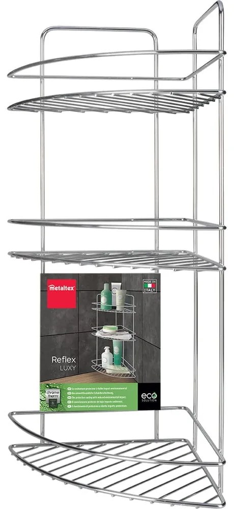 Stalowa półka łazienkowa w kolorze srebra z połyskiem Luxy – Metaltex