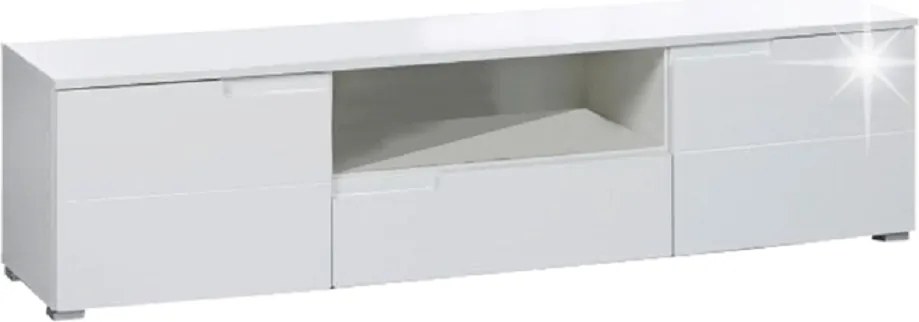 Stolik pod telewizor SPICE, błyszcząca biel