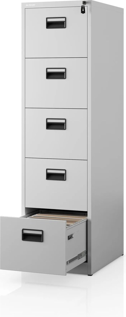 Szafa kartotekowa metalowa z 5 szufladami szara, 460x1625.5x600 mm: SARA V5
