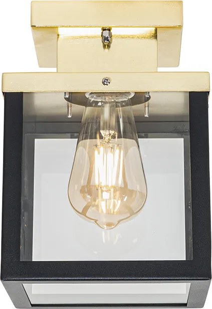 Industrialna lampa sufitowa zewnętrzna czarna ze złotem - Rotterdam