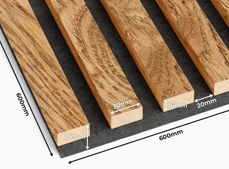 Panele akustyczne 6 szt. dąb fornir W0-E20