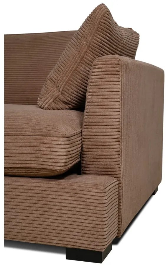 Jasnobrązowa sztruksowa sofa 236 cm Mobby – Scandic