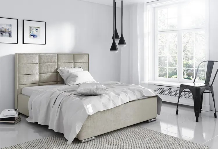 Łóżko tapicerowane Nelsi 200x200 - 44 kolory