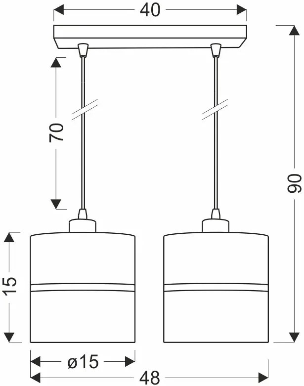 Lampa podwójna wisząca abażurowa czarny do salonu + złoto B8-E06