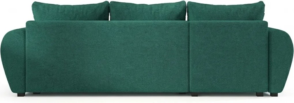 PROMOCJA Rozkładany dwustronny narożnik do L SEVIO 246x145 cm, butelkowa zieleń + 2 poduszki GRATIS II jakość