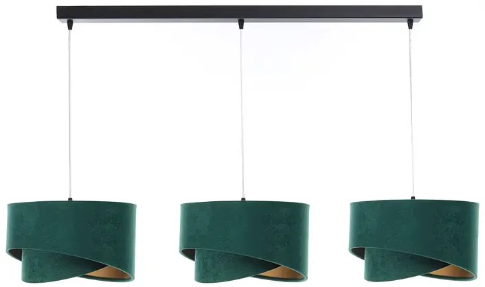 Czarno-zielona asymetryczna lampa wisząca nad stół - S498 M9-C51