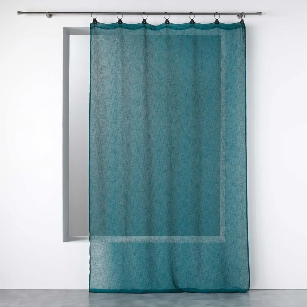 Niebieska firanka z woalu 140x240 cm Linka – douceur d'intérieur