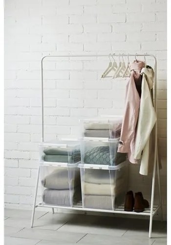 SmartStore Pojemnik z białymi zatrzaskami Classic,61 l, 61 l