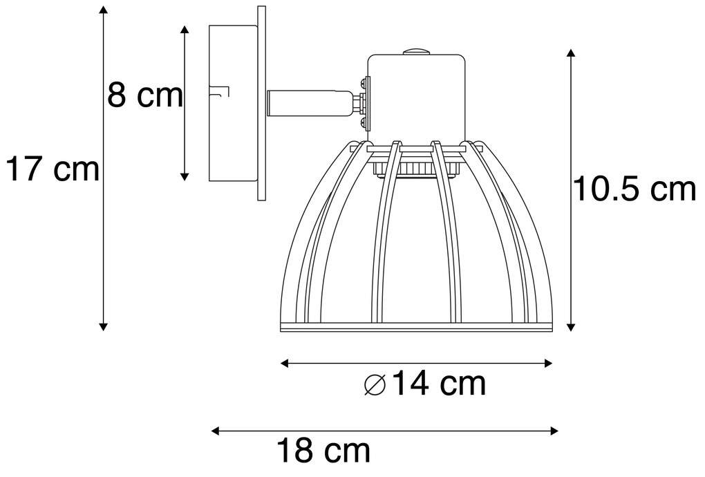 Industrialna lampa ścienna czarna - Fotu