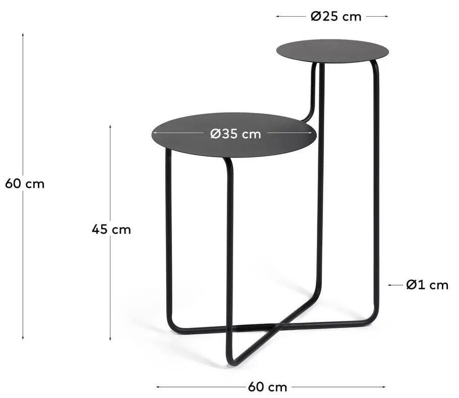 Czarny metalowy stolik Kave Home Vidalita