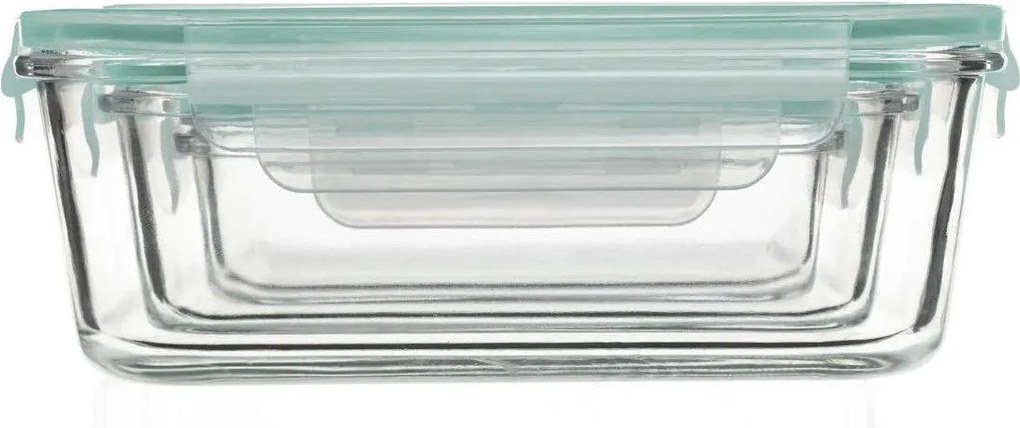Zestaw szklanych pojemników na żywność 330 ml, 800 ml, 2220 ml, CLIP
