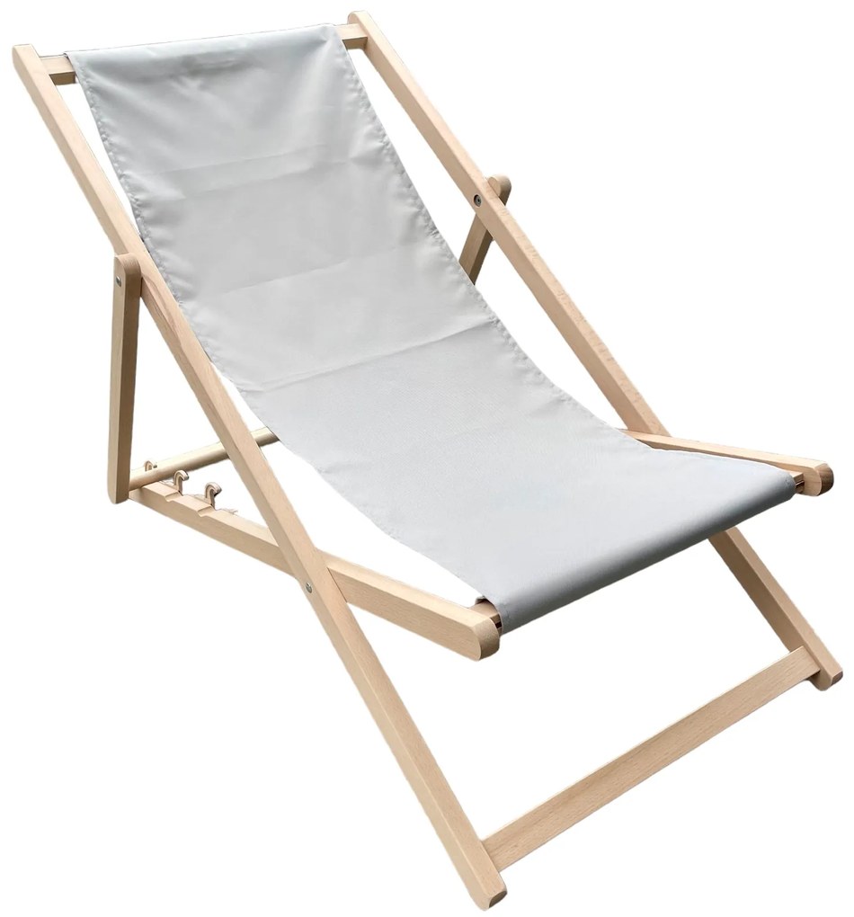 Leżak ogrodowy drewniany Gozo Classic szary PATIO