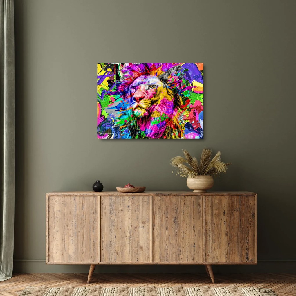 Obraz na szkle - obraz 3D lwa (70x50 cm)