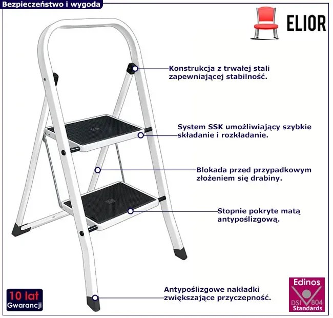 Mała stalowa drabinka dwustopniowa - Worx 3X
