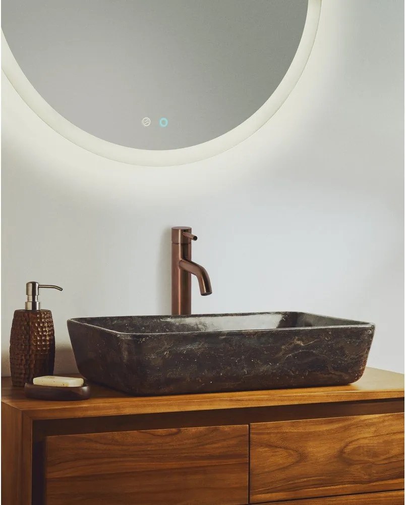 Szara kamienna umywalka 55x35 cm Darnen – Kave Home