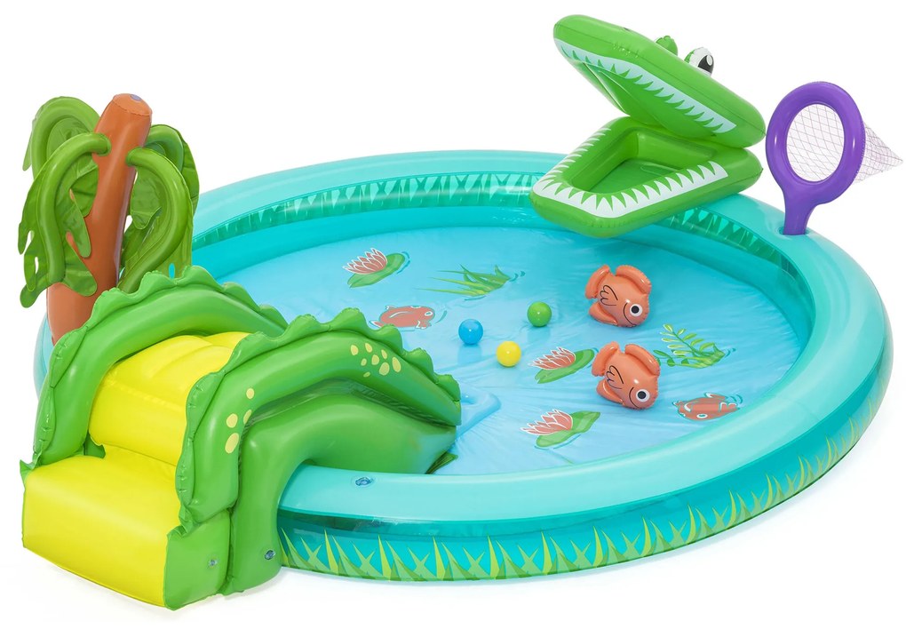 Zjeżdżalnia dmuchana z brodzikiem Crocodile Cove 224 x 181 x 72 cm BESTWAY