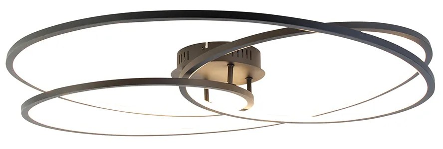 Lampa sufitowa czarna 78 cm z wbudowanym LED 3-stopniowy ściemniacz - RowinDesignerski Oswietlenie wewnetrzne