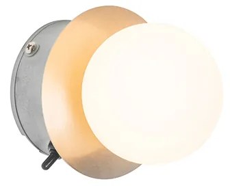 Stalowa lampa ścienna IP44 z przełącznikiem - Cederic