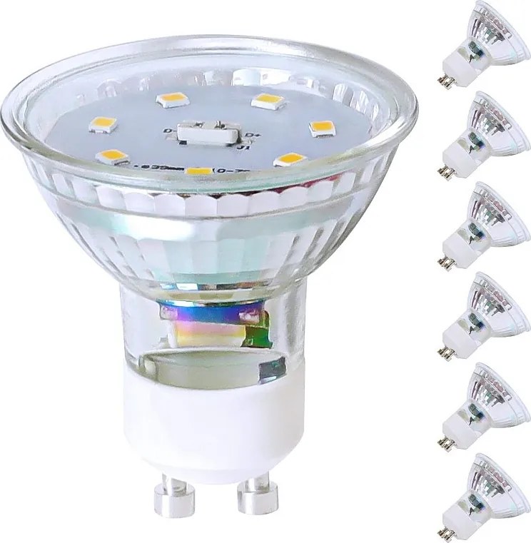 NETTLIFE Zestaw 6 żarówek LED GU10 o barwie białej neutralnej 5 W, zastępuje żarówkę o mocy 50 W Energooszczędny 4000 K Kąt rozsyłu światła 110°